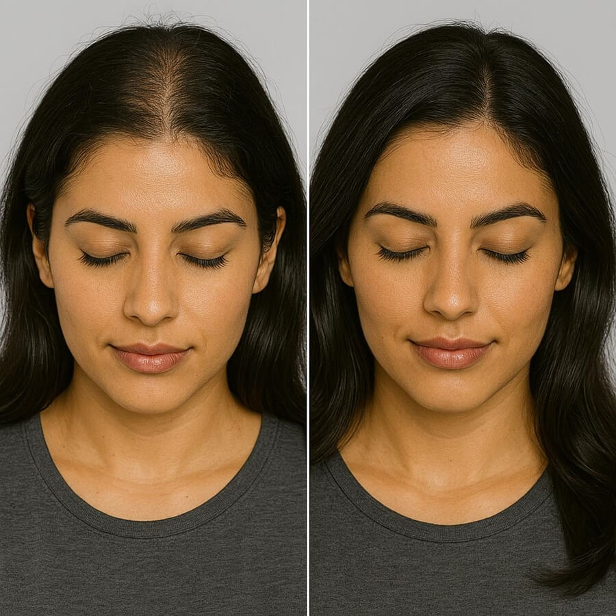 Haarverdichtung bei diffusem Haarausfall