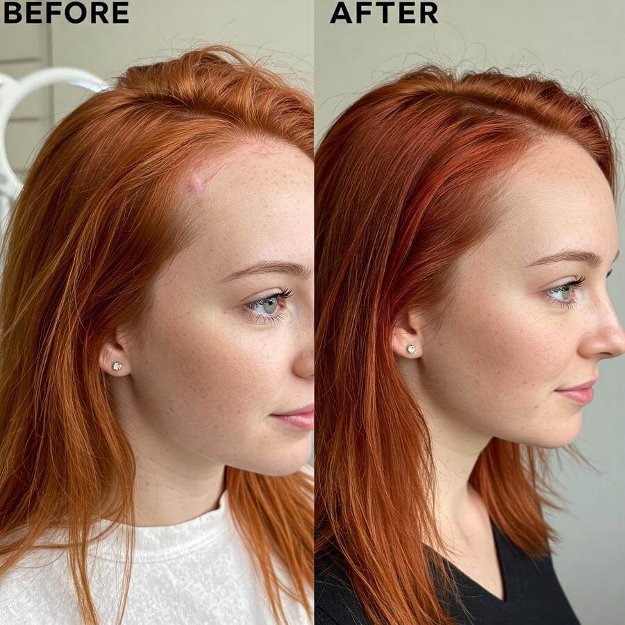 Haartransplantation auf Narben