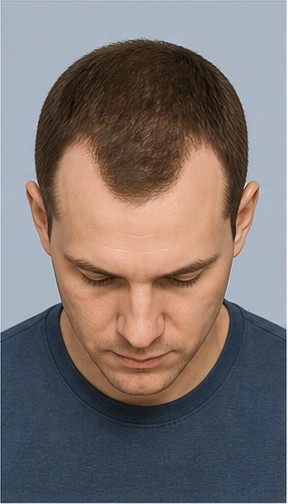 Norwood Scale Explained: Hair Loss Stages 1–7 4 Norwood stage 3 hair loss pattern: deep symmetrical temporal recession forming an M-shaped hairline