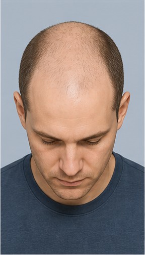 Norwood Scale Explained: Hair Loss Stages 1–7 7 Norwood stage 6 hair loss pattern: frontal and crown loss merge into one area leaving a horseshoe fringe